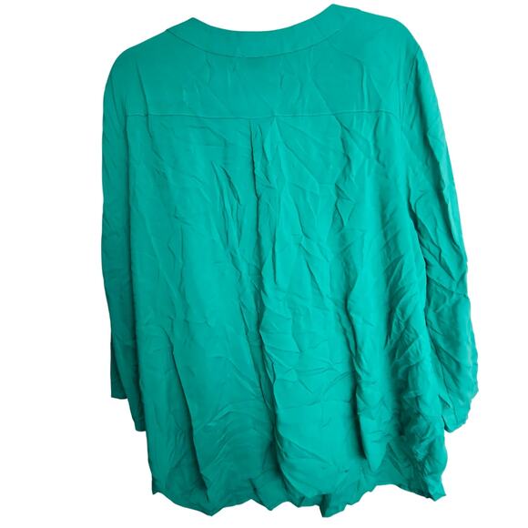 Chicos Womens V-Neck Blouse Lace Up Cold Shoulder Size 3 XL Classic Casual Easy - Picture 10 of 10